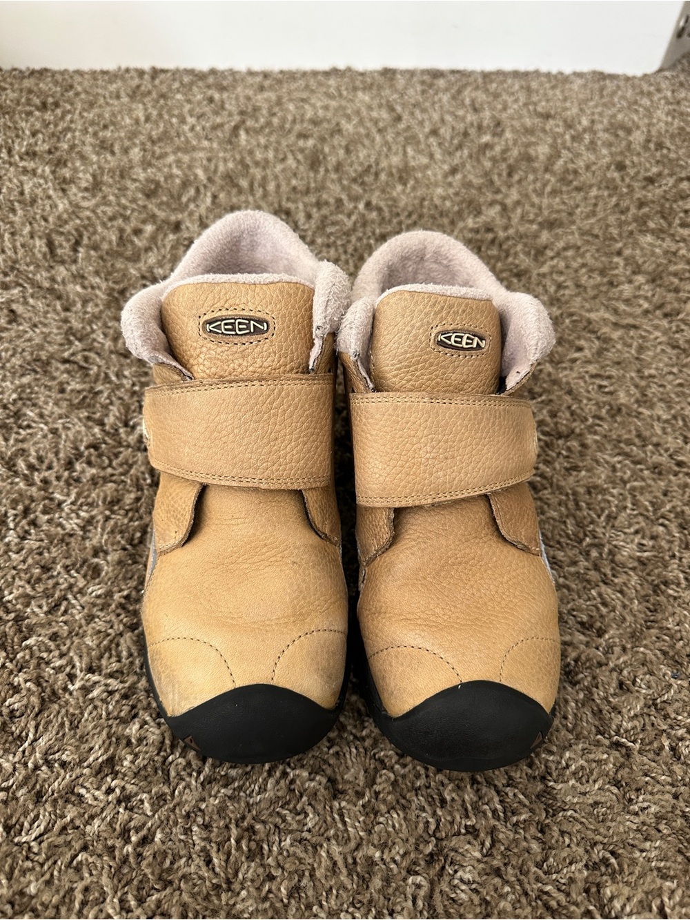 KEEN Kids Tan Leather Waterproof Boots Size 2